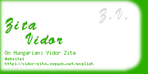 zita vidor business card